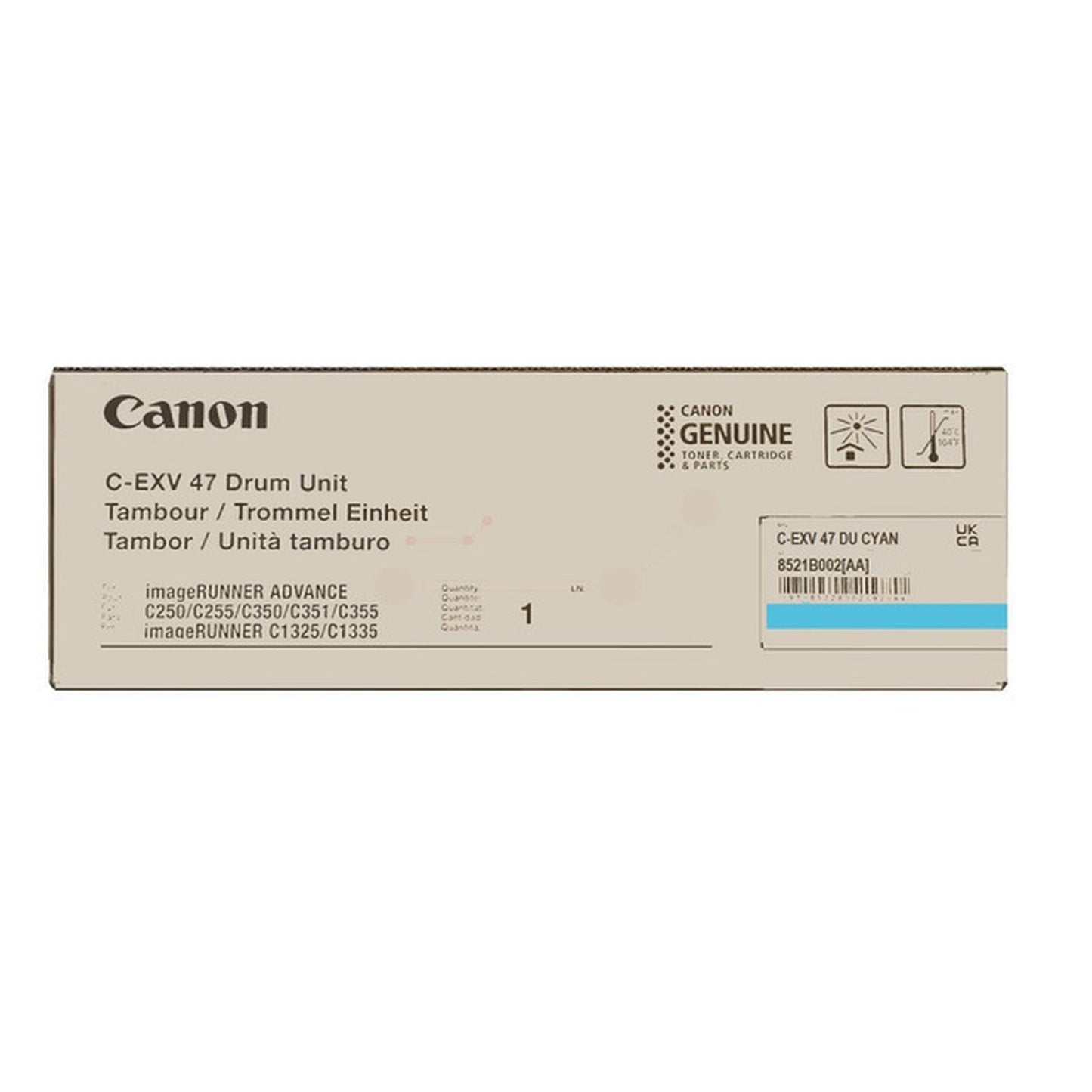 Tambour d'origine Canon 8521B002 / C-EXV 47 - cyan