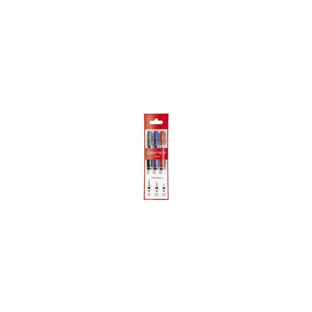 CARAN D'ACHE Pinceau aquarelle à réservoir d'eau, set de 3