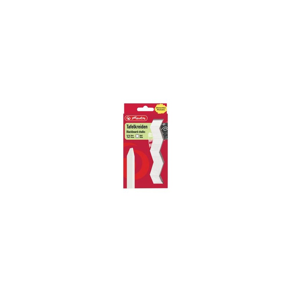 herlitz Craie pour tableau, blanc, étui en carton de 12