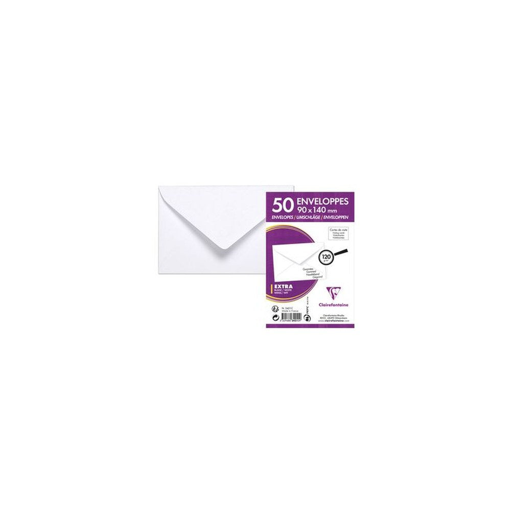 Clairefontaine Enveloppes pour carte de visite, 90 x 140 mm