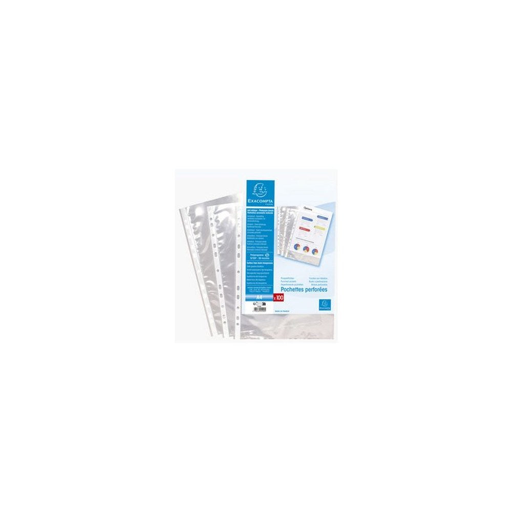 EXACOMPTA Pochette perforée, A4, PP, transparent