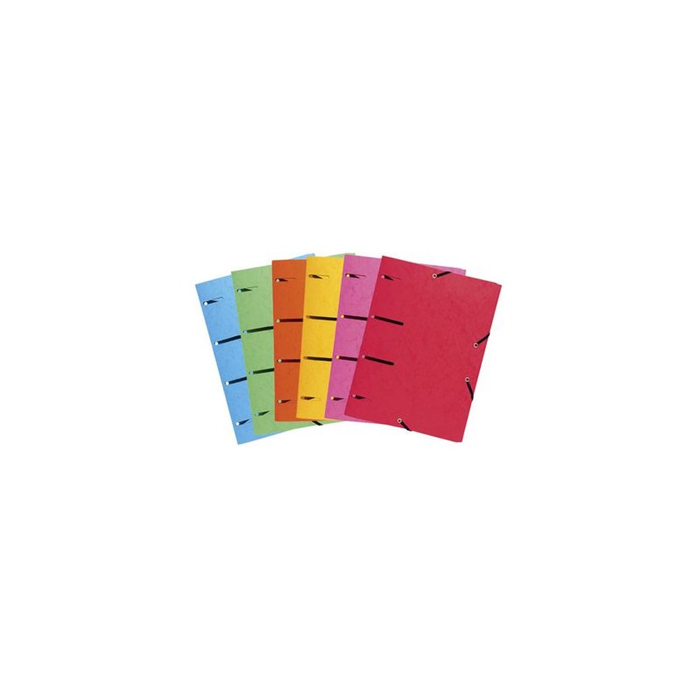 EXACOMPTA Chemise à élastiques 3 rabats perforées "Punchy+" x25