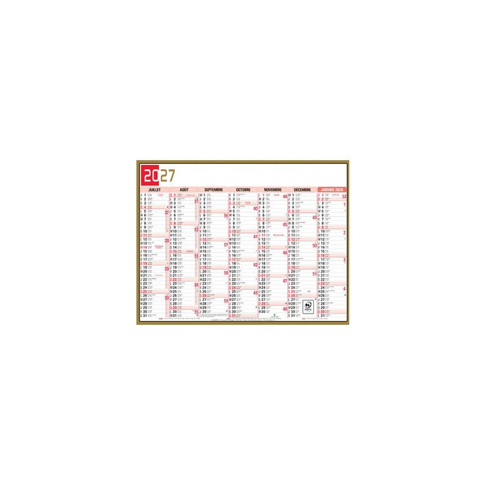 EXACOMPTA Calendrier tricolore neutre, 295 x 220 mm, 2027