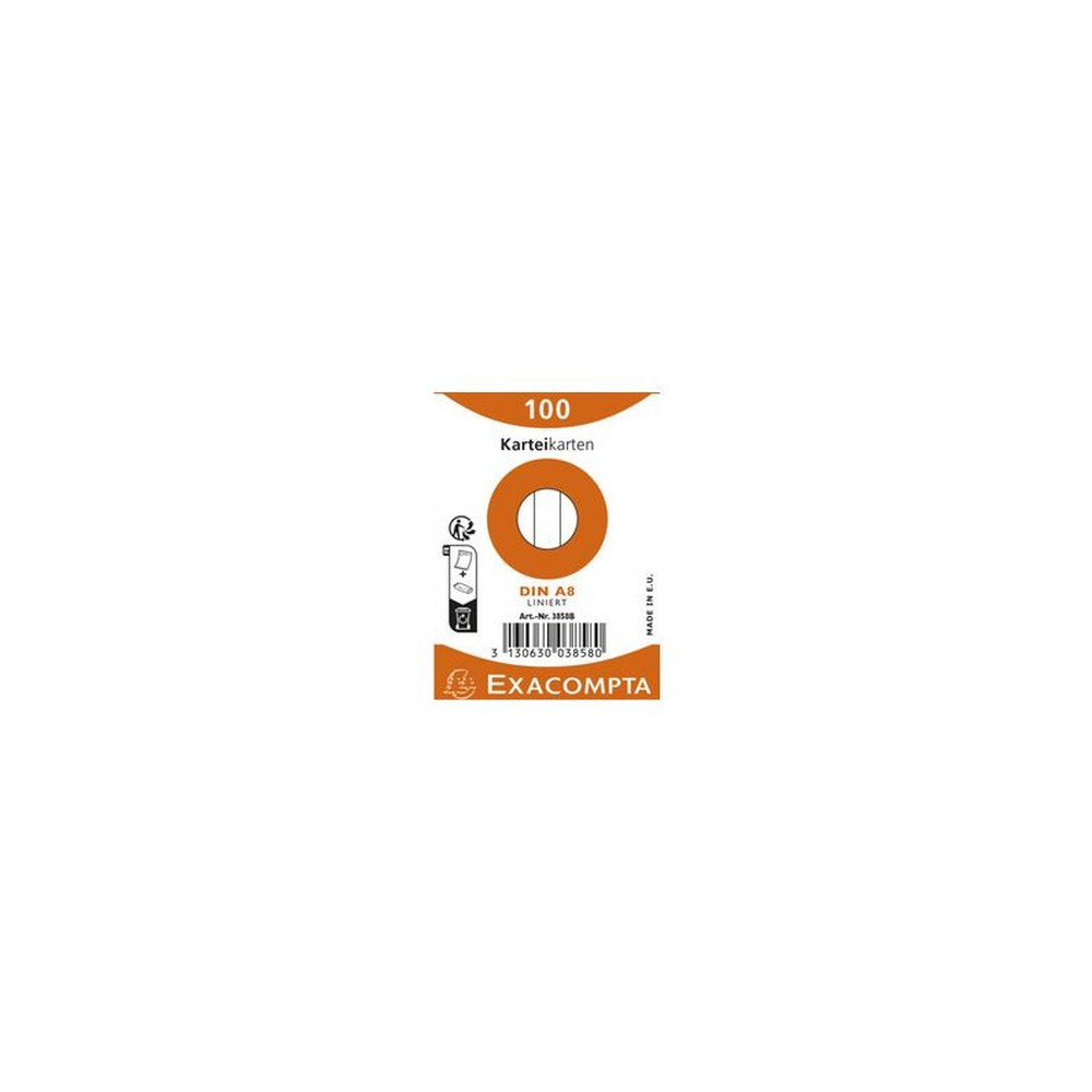 EXACOMPTA Fiches bristol, A8, uni, blanc