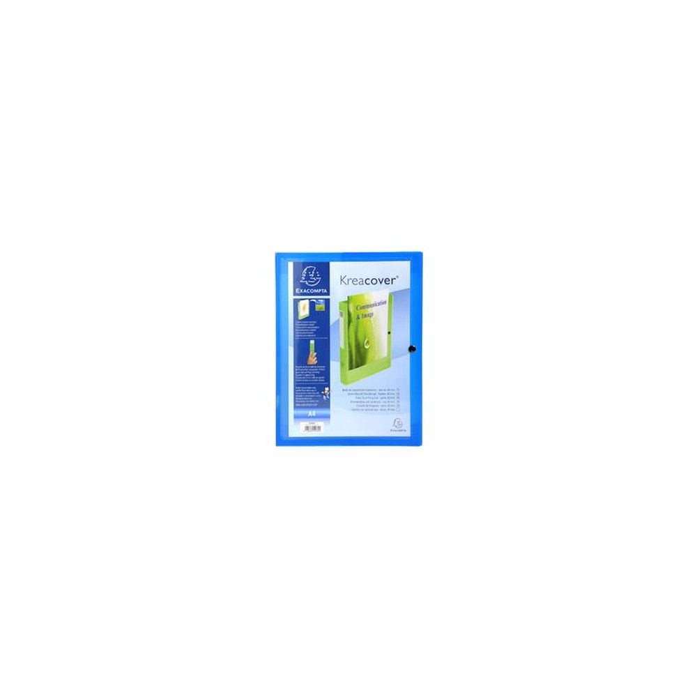 EXACOMPTA Boîte de classement Kreacover, A4, PP, 40 mm, bleu x5
