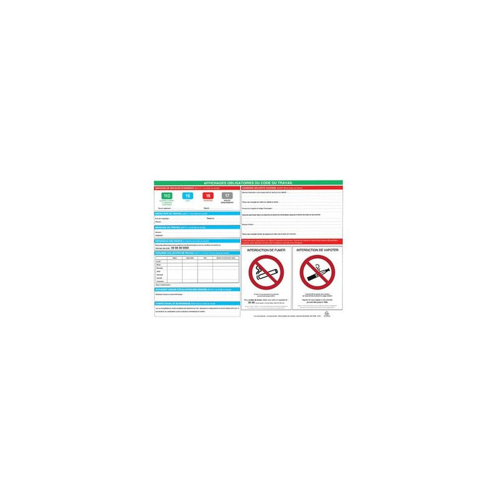 EXACOMPTA Panneau affichage obligatoire, 570 x 420 mm
