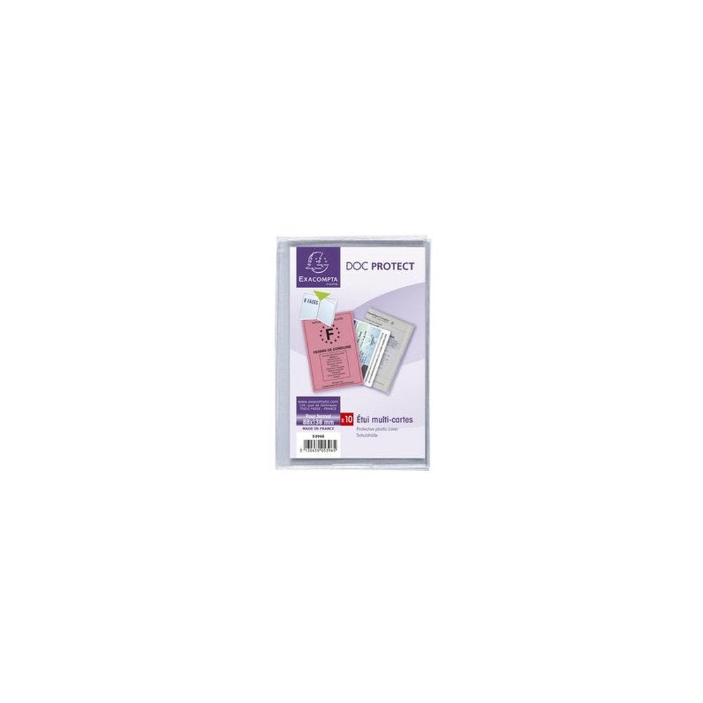EXACOMPTA Etui de protection, PVC, 4 volets, 88 x 138 mm