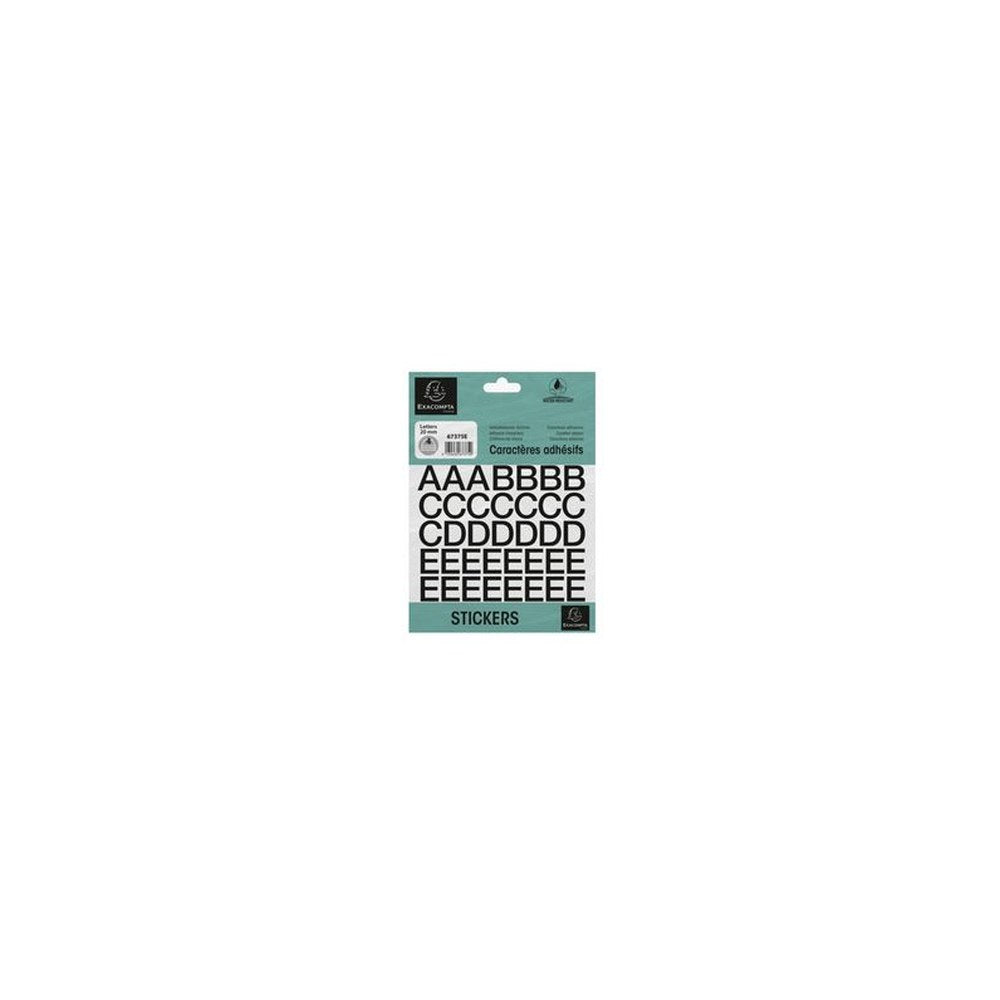 EXACOMPTA Lettres auto-adhésives A-Z, 20 mm, noir