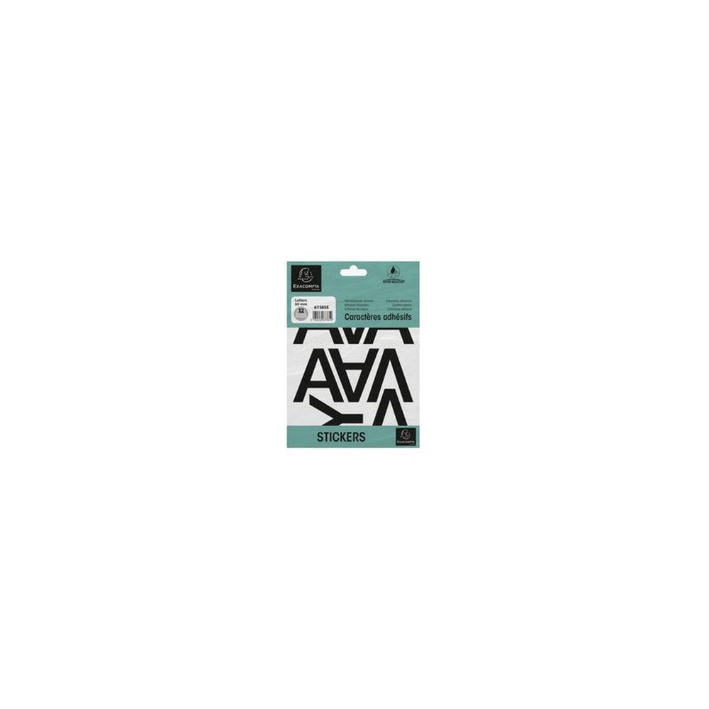 EXACOMPTA Lettres auto-adhésives A-Z, 60 mm, noir
