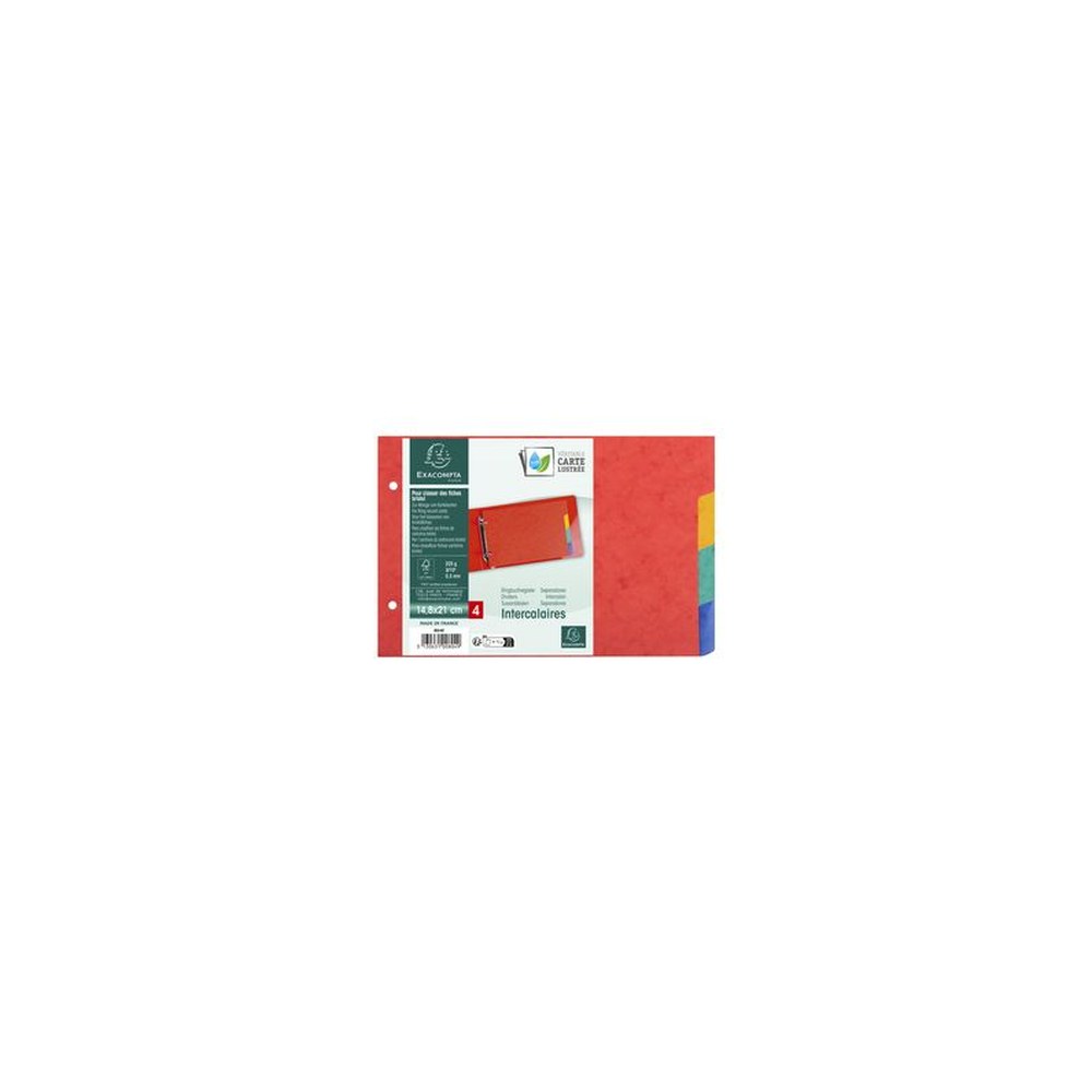 EXACOMPTA Intercalaires en carton, 148 x 210 mm, 4 touches