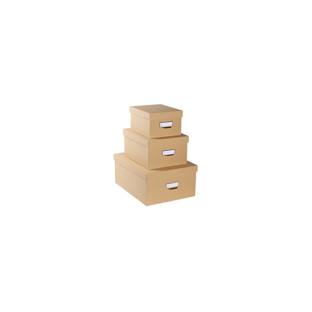 EXACOMPTA Lot de 3 boîtes gigogne Office by Me, beige