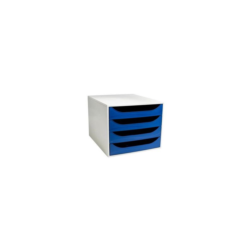 EXACOMPTA Module de classement ECOBOX, 4 tiroirs, bleu nuit