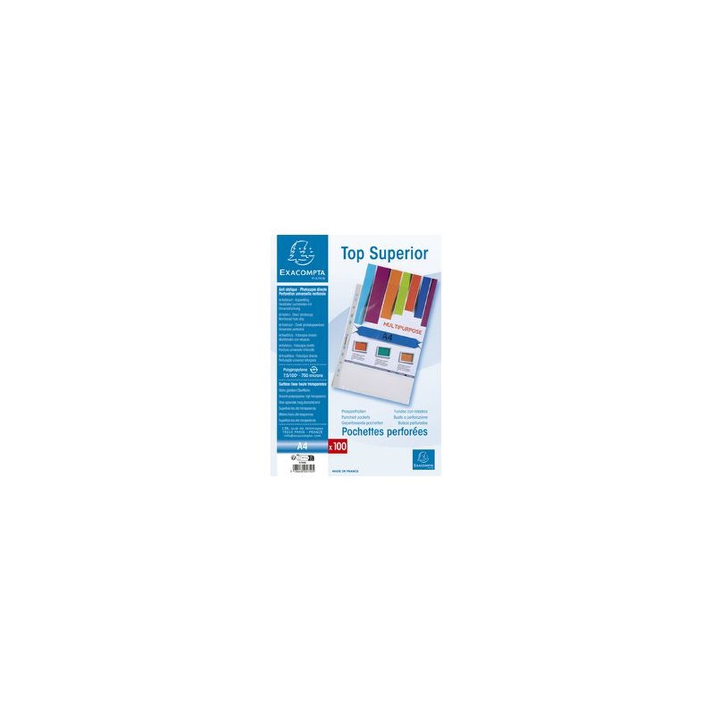 EXACOMPTA Pochette perforée qualité supérieure, A4, PP