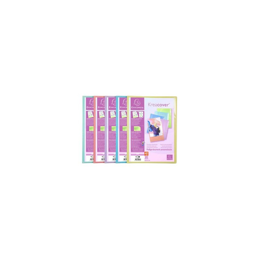EXACOMPTA Protège-documents, A4, PP, 40 pochettes, assorti x10