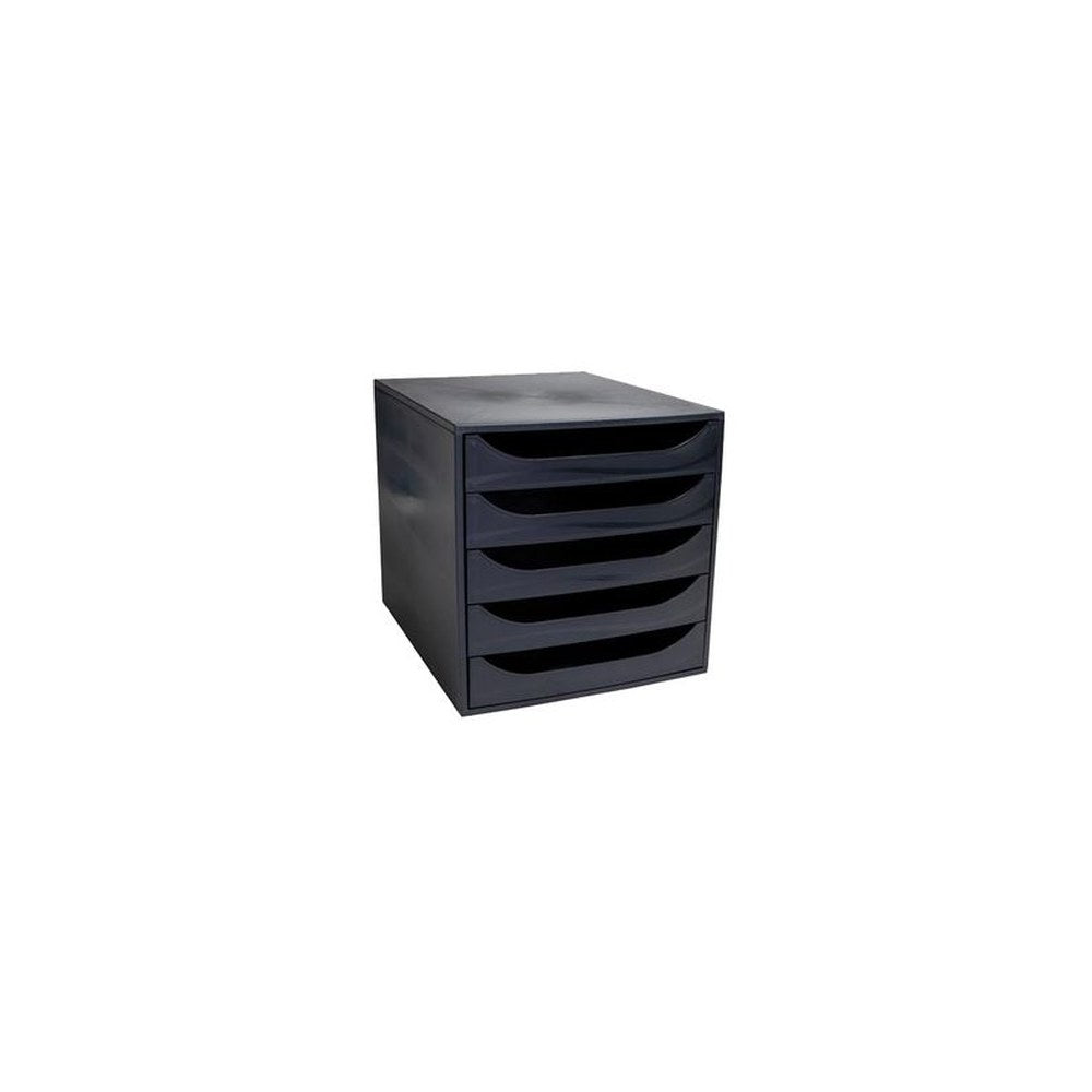 EXACOMPTA Module de classement ECOBOX, 5 tiroirs, noir/noir