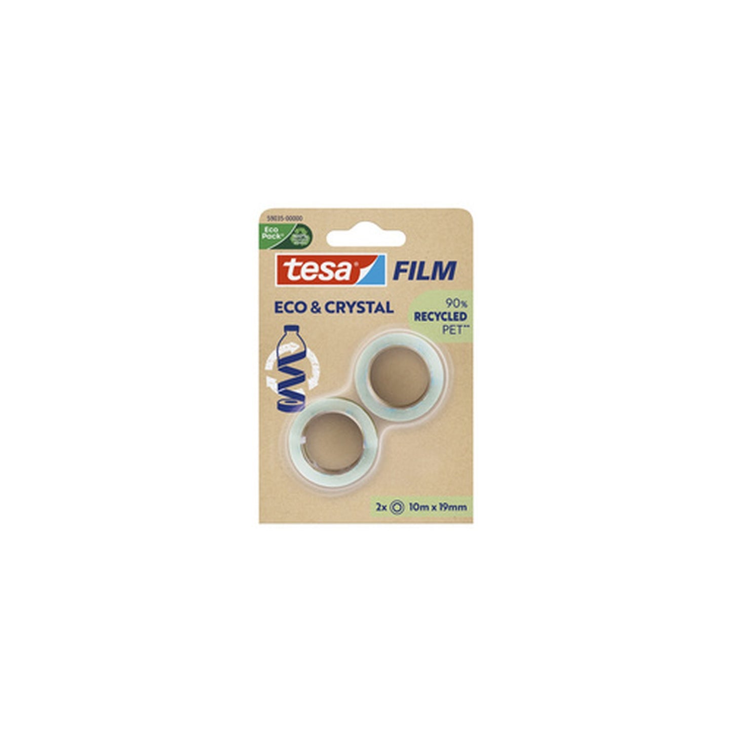 tesa Film ruban adhésif ECO & CRYSTAL, 19 mm x 10 m, blister