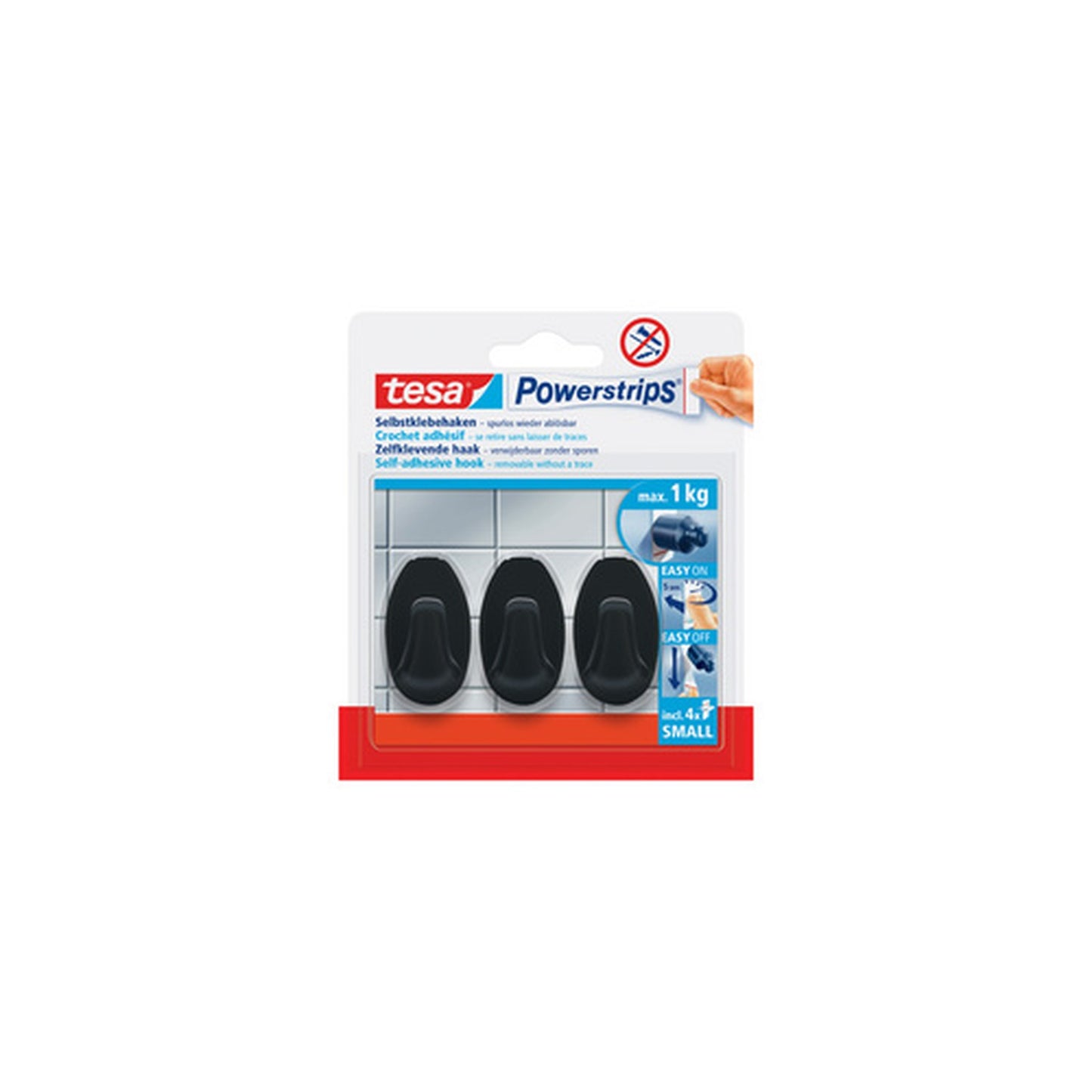 tesa Powerstrips Crochet adhésif SMALL oval rectangulaire