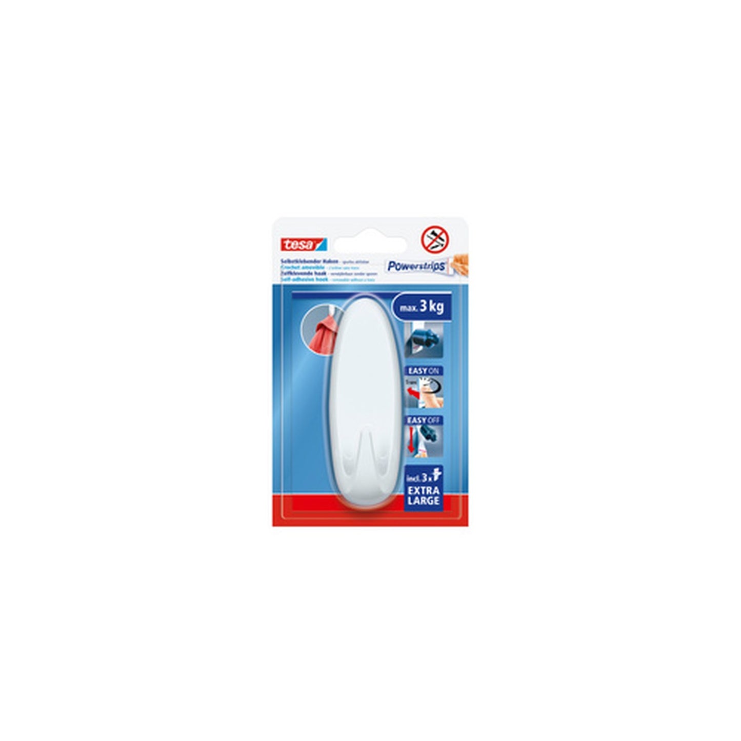 tesa Crochet Powerstrips EXTRA LARGE ovale, blanc