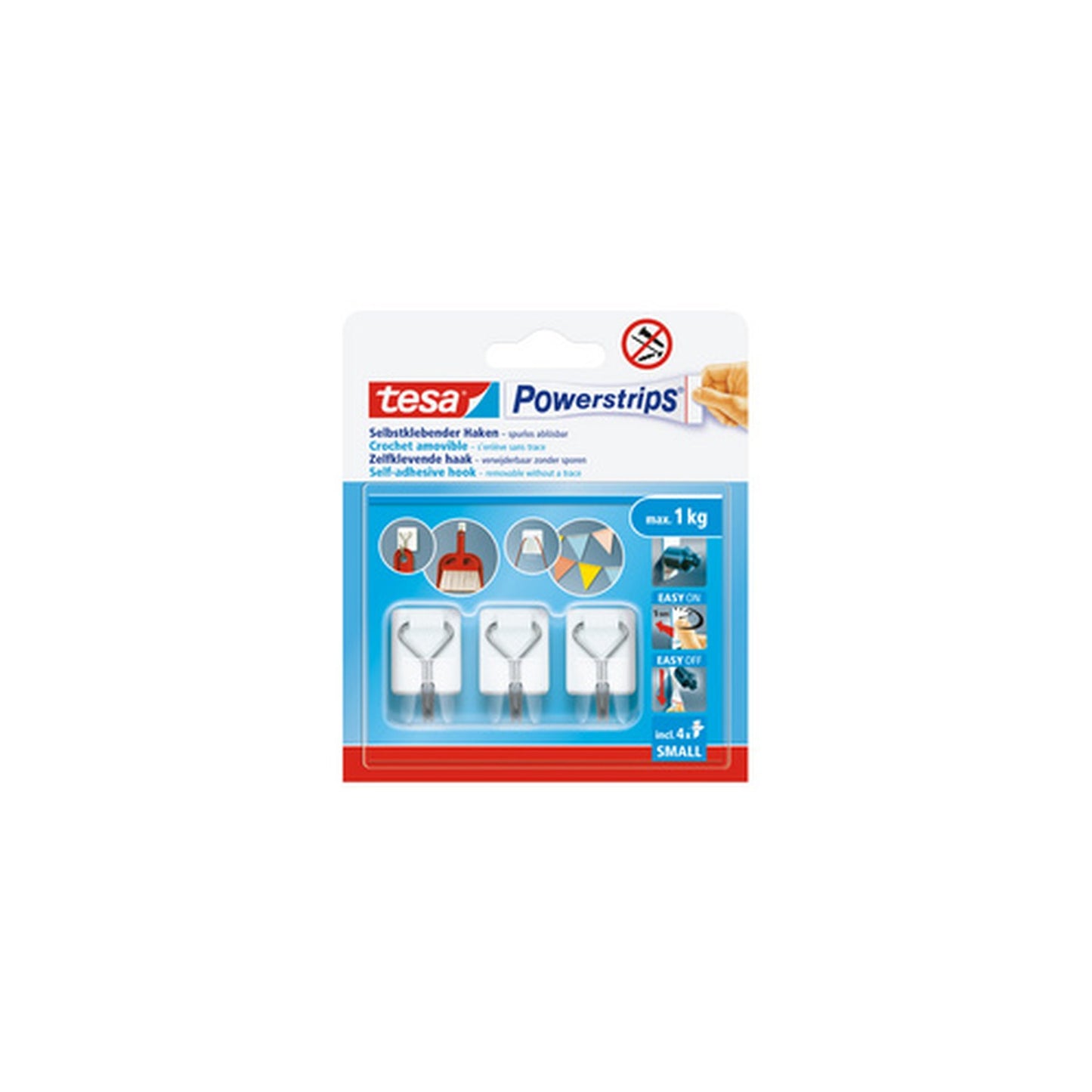 tesa Crochet Powerstrips WIRED HOOK SMALL, blanc