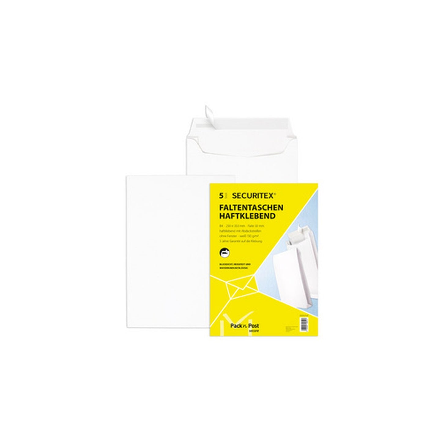 SECURITEX Pochette d'expédition à soufflet, B4, blanc