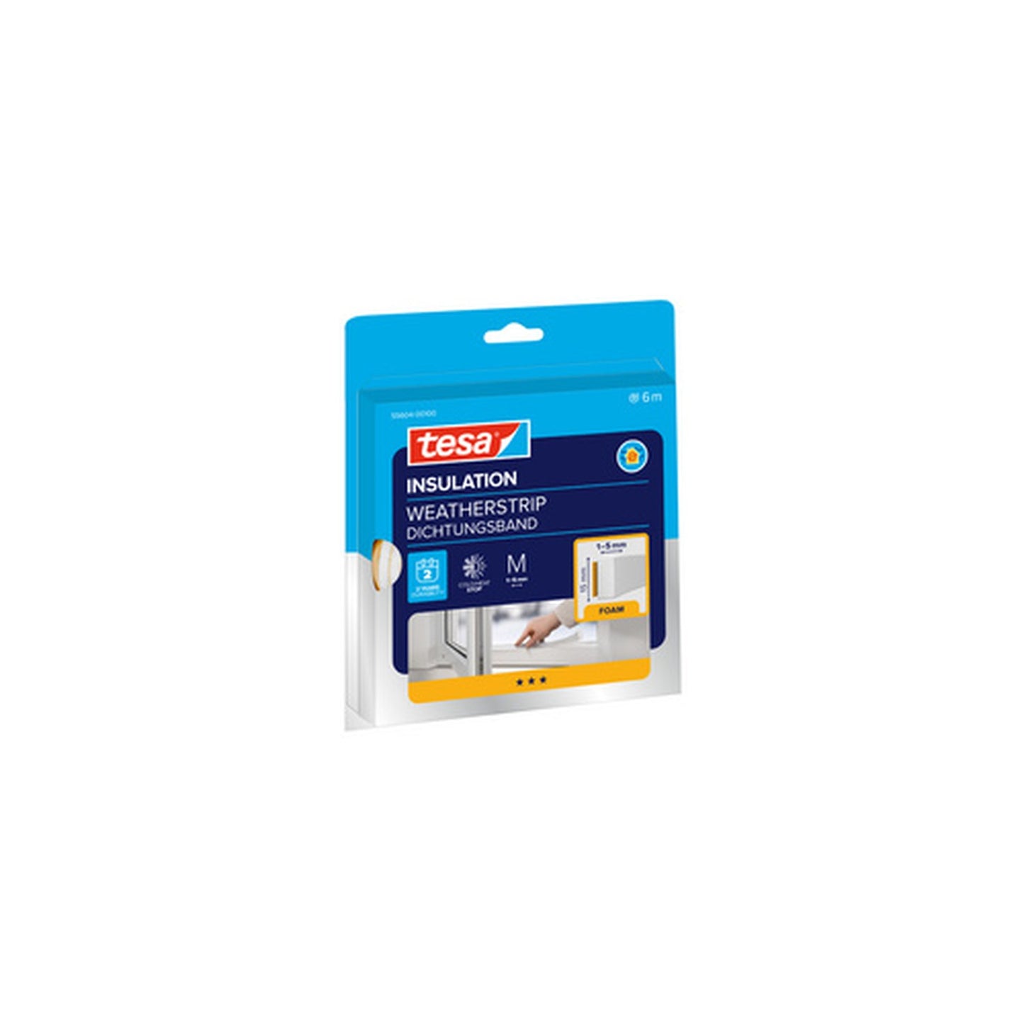 tesa INSULATION Ruban de calfeutrage M, 9 mm x 10 m, blanc