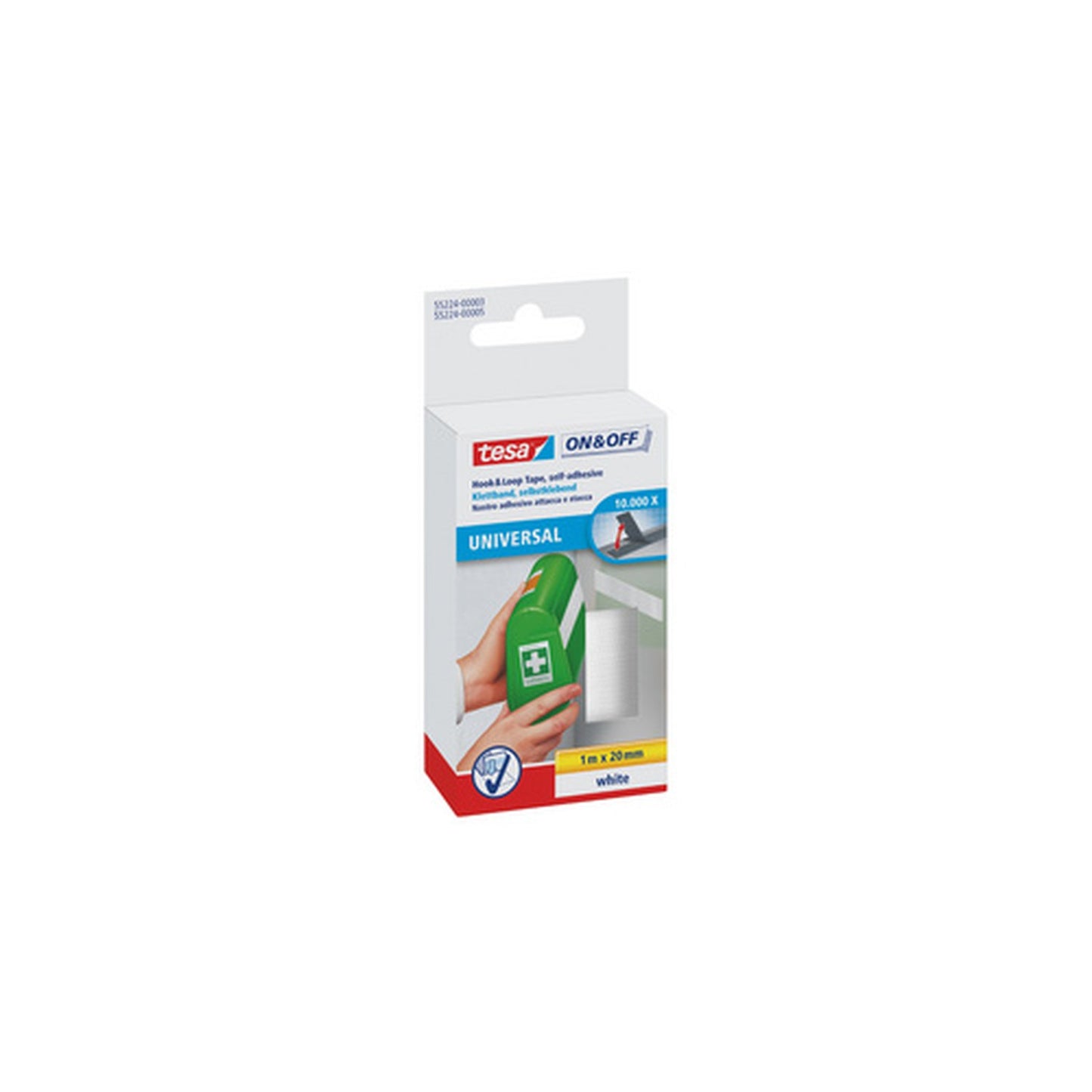 tesa On & Off Bande auto-agrippante, 20 mm x 2,5 m