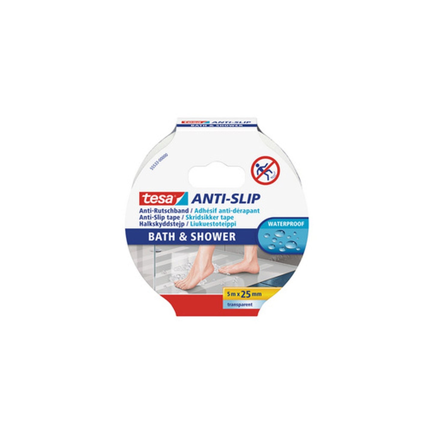 tesa Ruban adhésif anti-dérapant, Bain & Douche, transparent