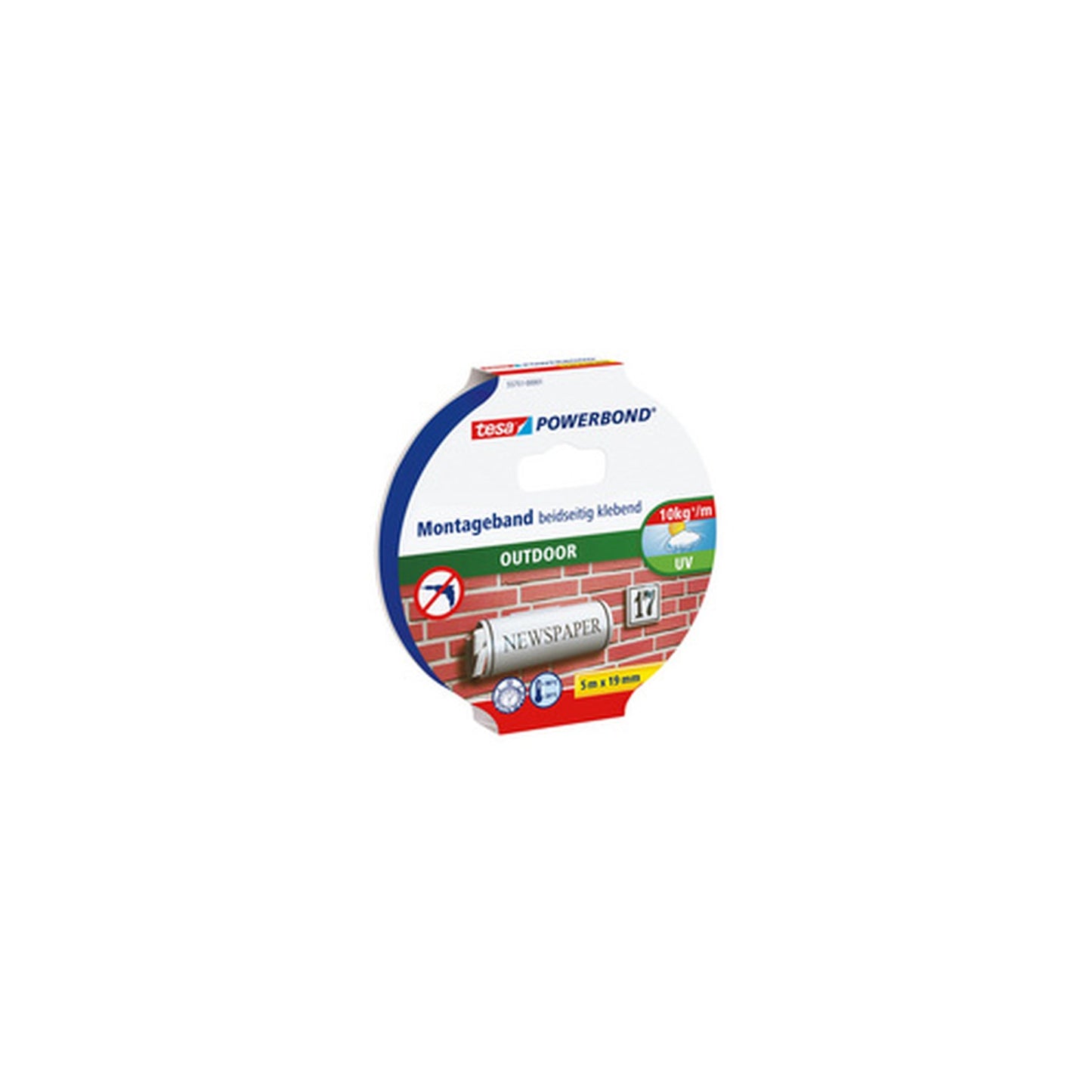 tesa Adhésif de montage Powerbond OUTDOOR, 19 mm x 1,5 m