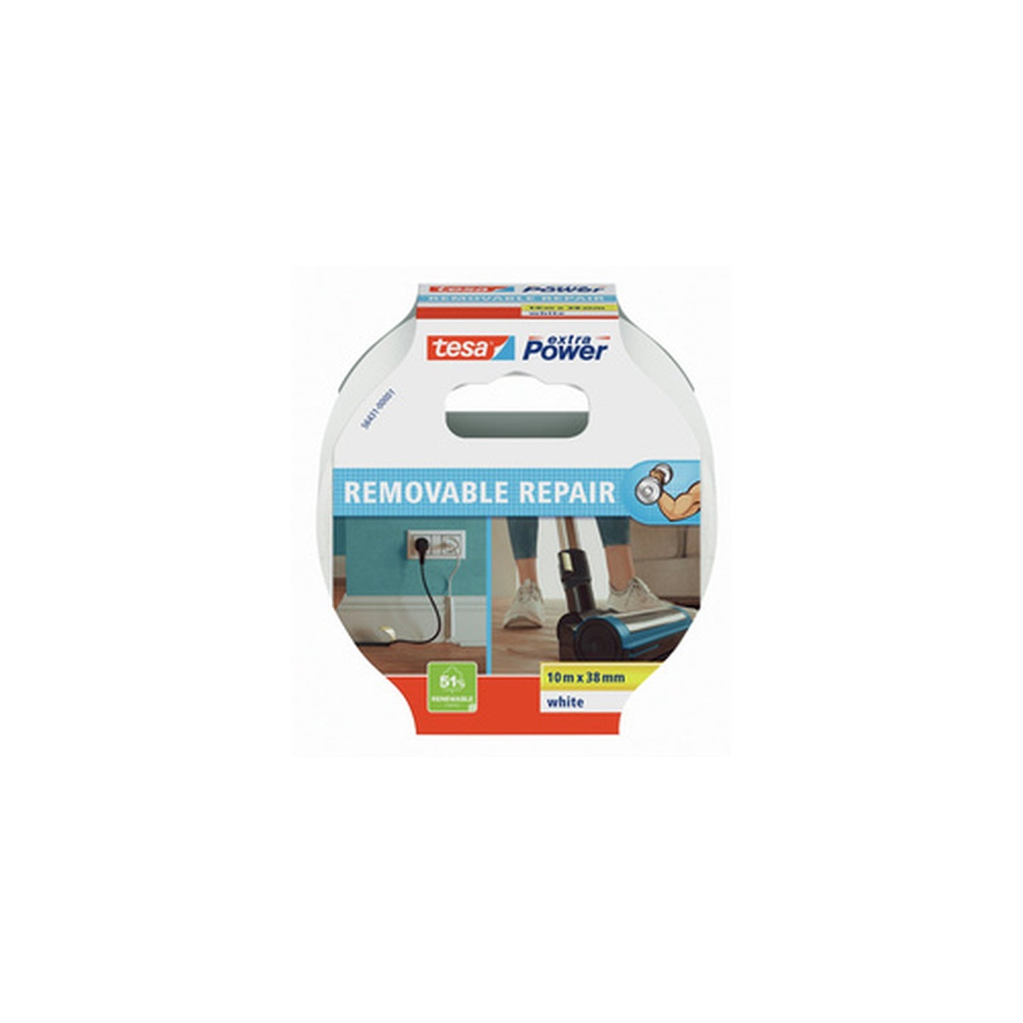 tesa Ruban adhésif toilé extra Power REMOVABLE REPAIR, blanc