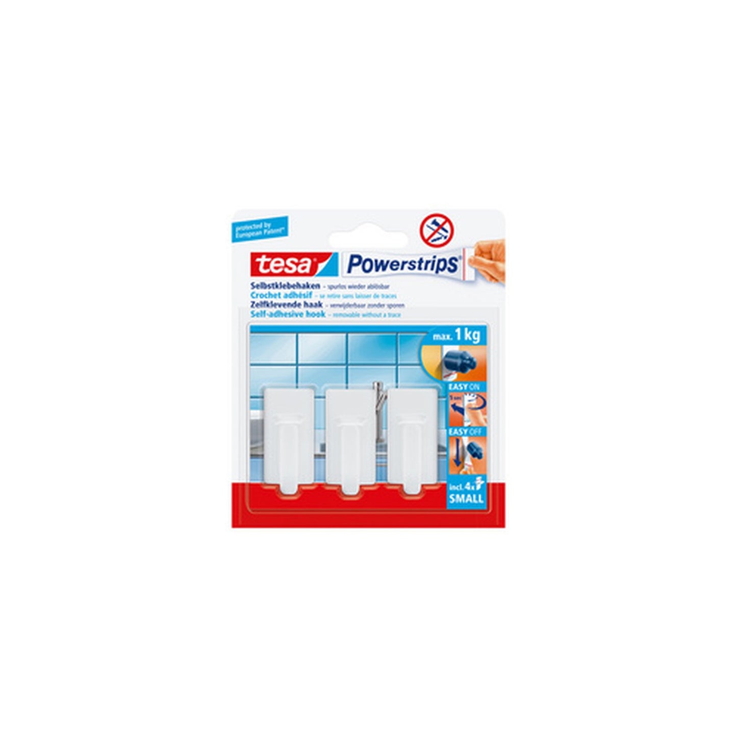 tesa Powerstrips Crochet adhésif SMALL classic, blanc