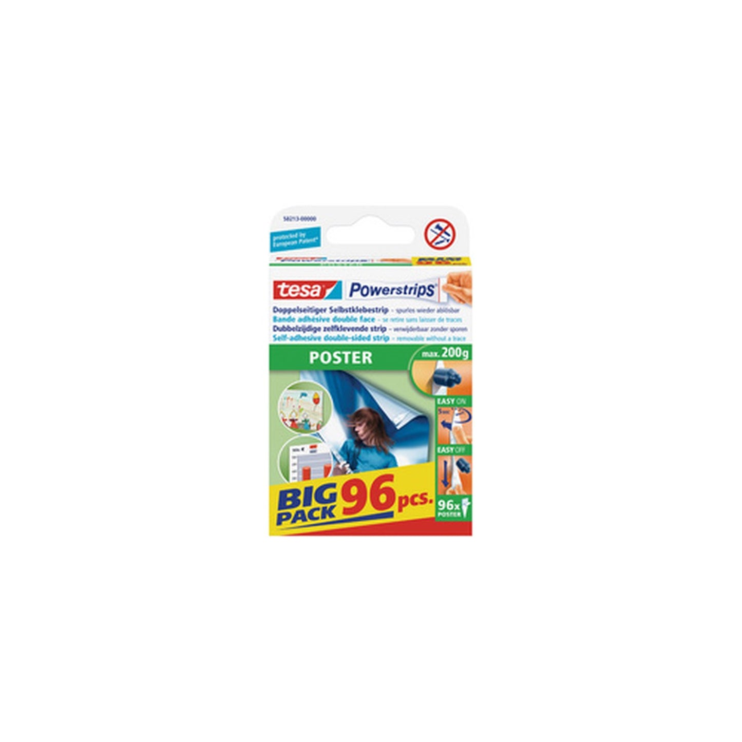 tesa Powerstrips POSTER, maintien maximal 0,2 kg