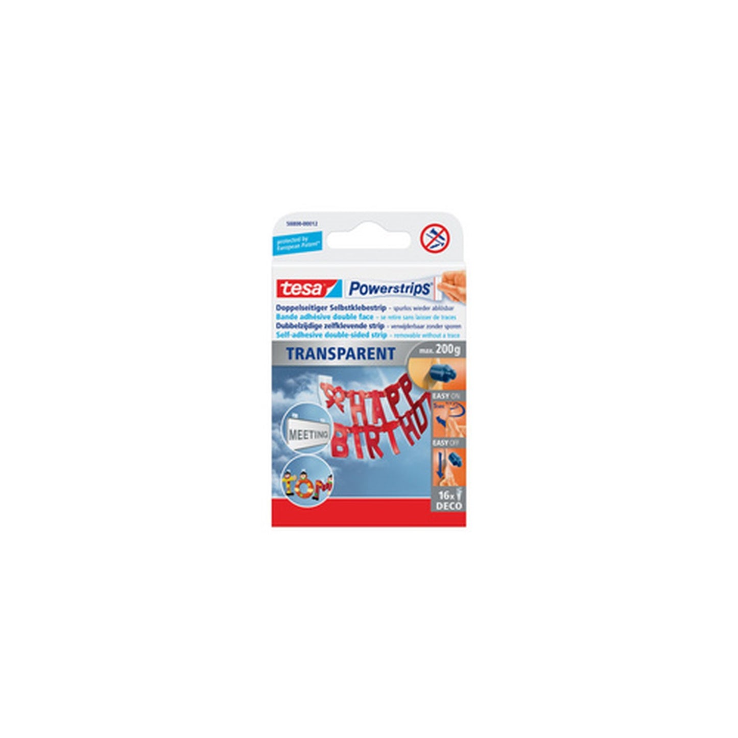 tesa Powerstrips DECO, fixation: maxi 0,2 kg, transparent
