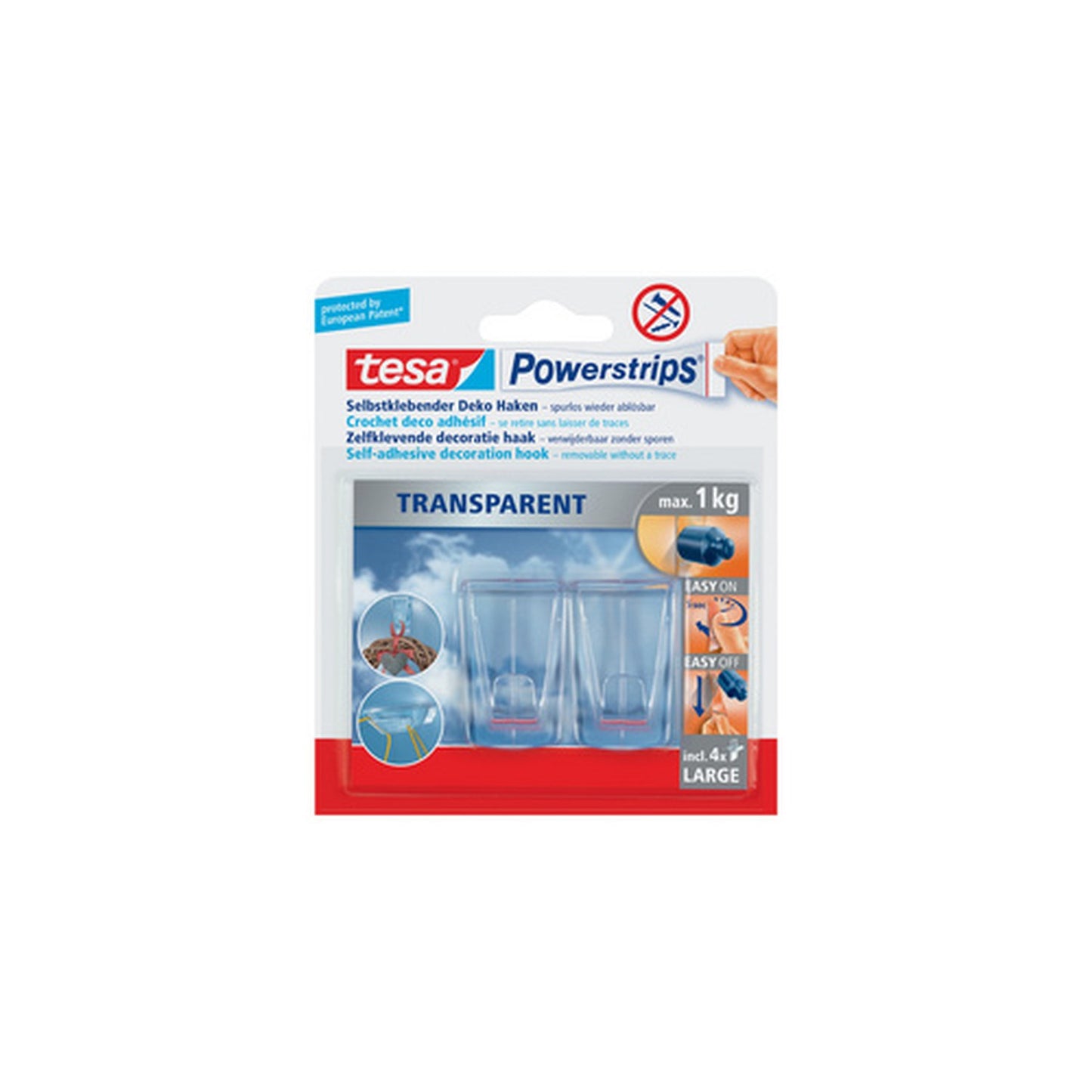 tesa Powerstrips CROCHET DECO adhésif XL, pour max. 1 kg