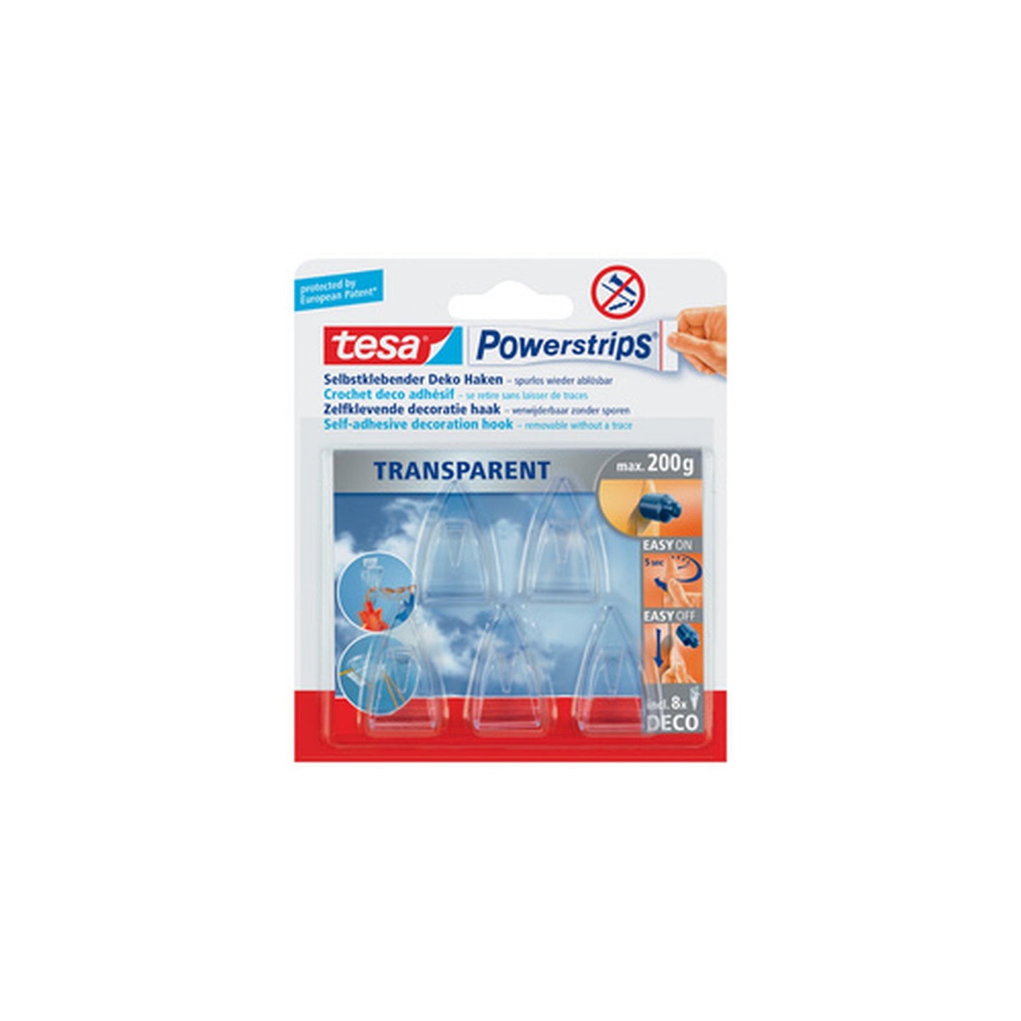 tesa powerstrips CROCHET DECO adhésif, pour max. 0,2 kg