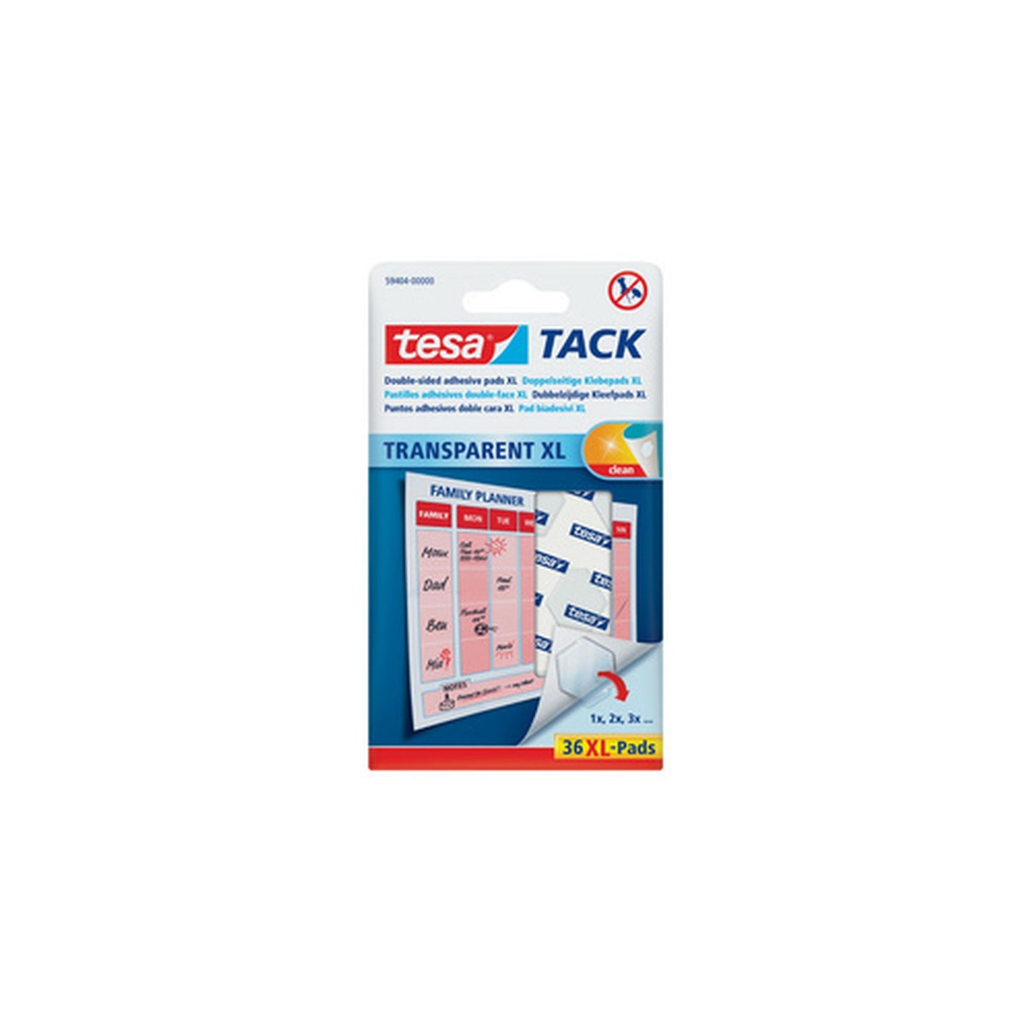 tesa TACK Pastilles adhésives XL, double face, transparent