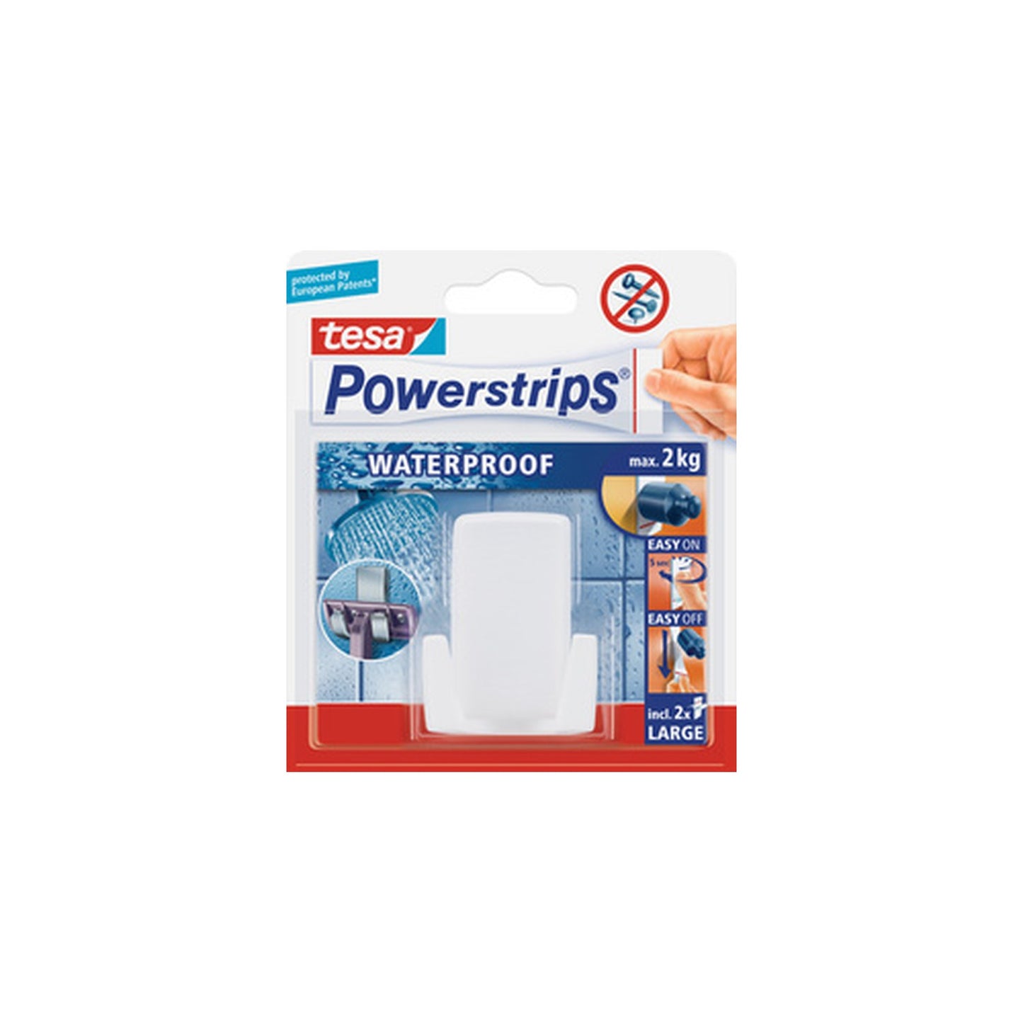 tesa Support pour rasoirs Powerstrips "WAVE", en plastique