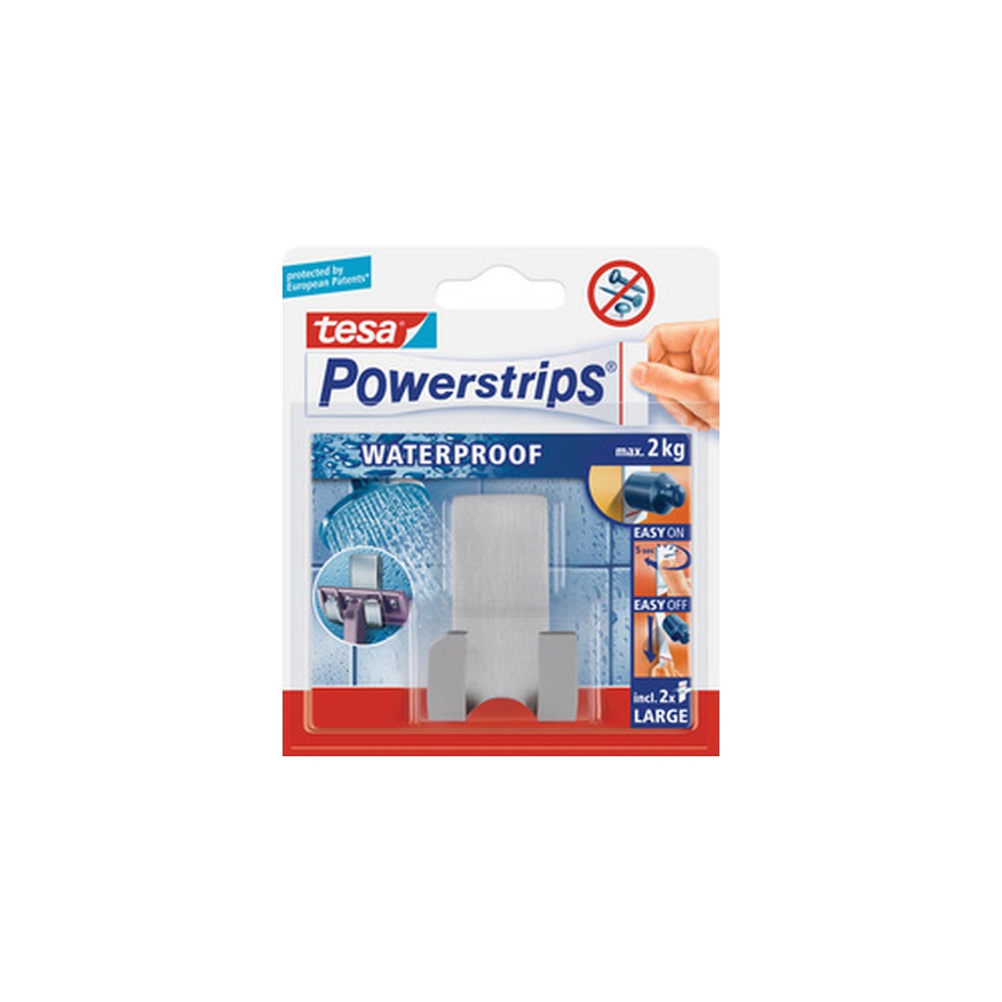 tesa Powerstrtips Support pour rasoirs "WAVE" WATERPROOF