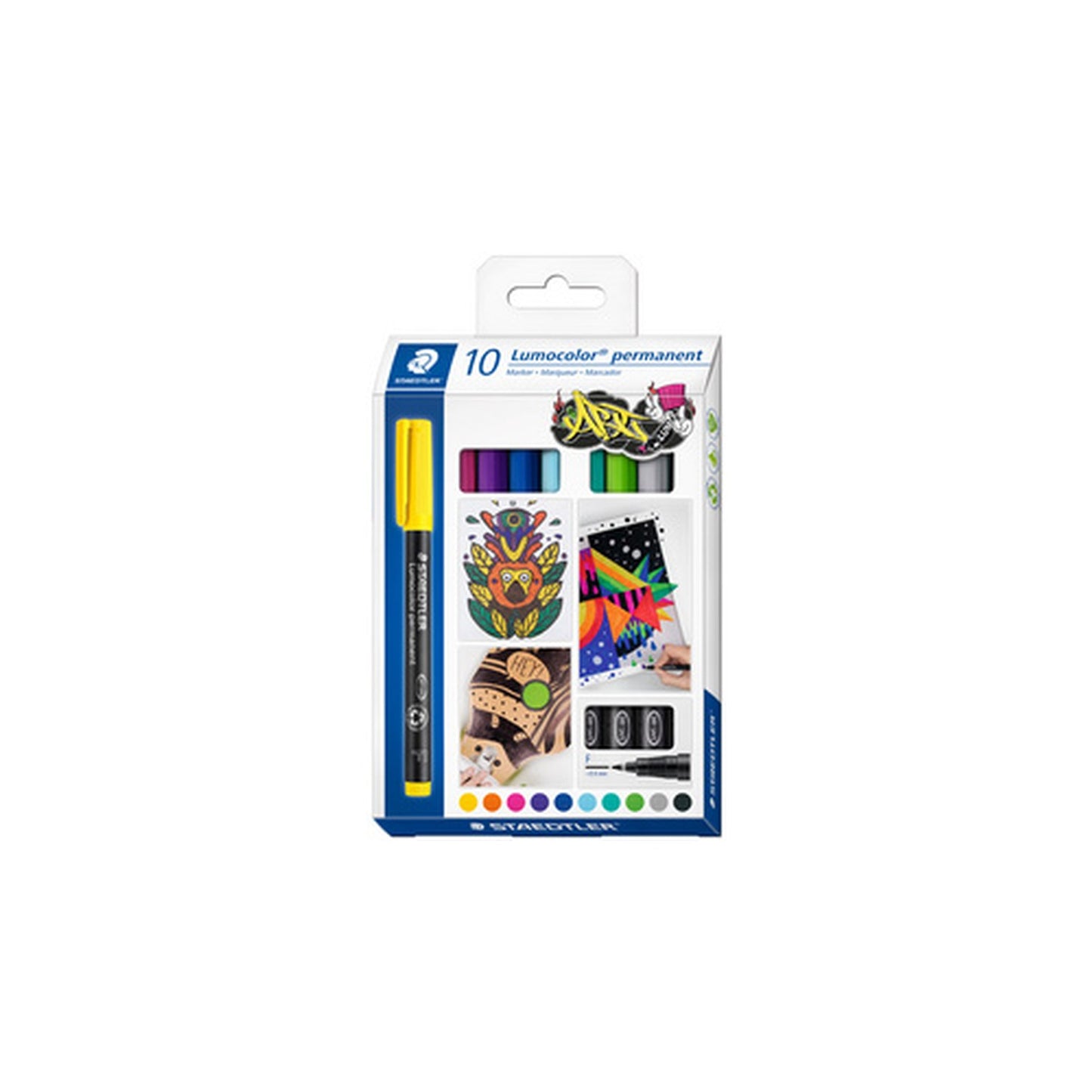 STAEDTLER Marqueur permanent 318F Lumocolor, étui de 10