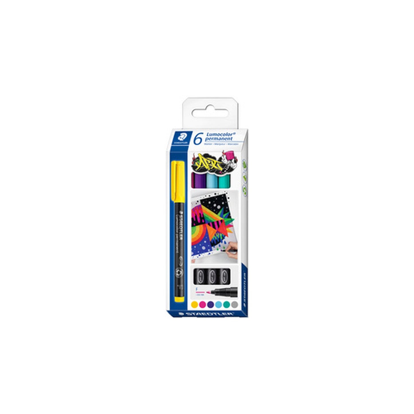 STAEDTLER Marqueur permanent 318F Lumocolor, étui de 6