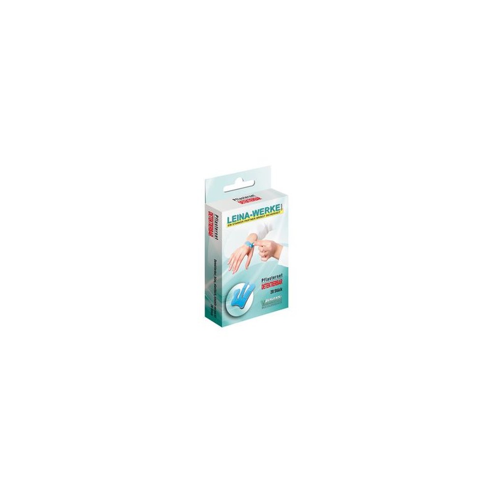 LEINA Kit de sparadraps "Détectable", 20 pièces, bleu