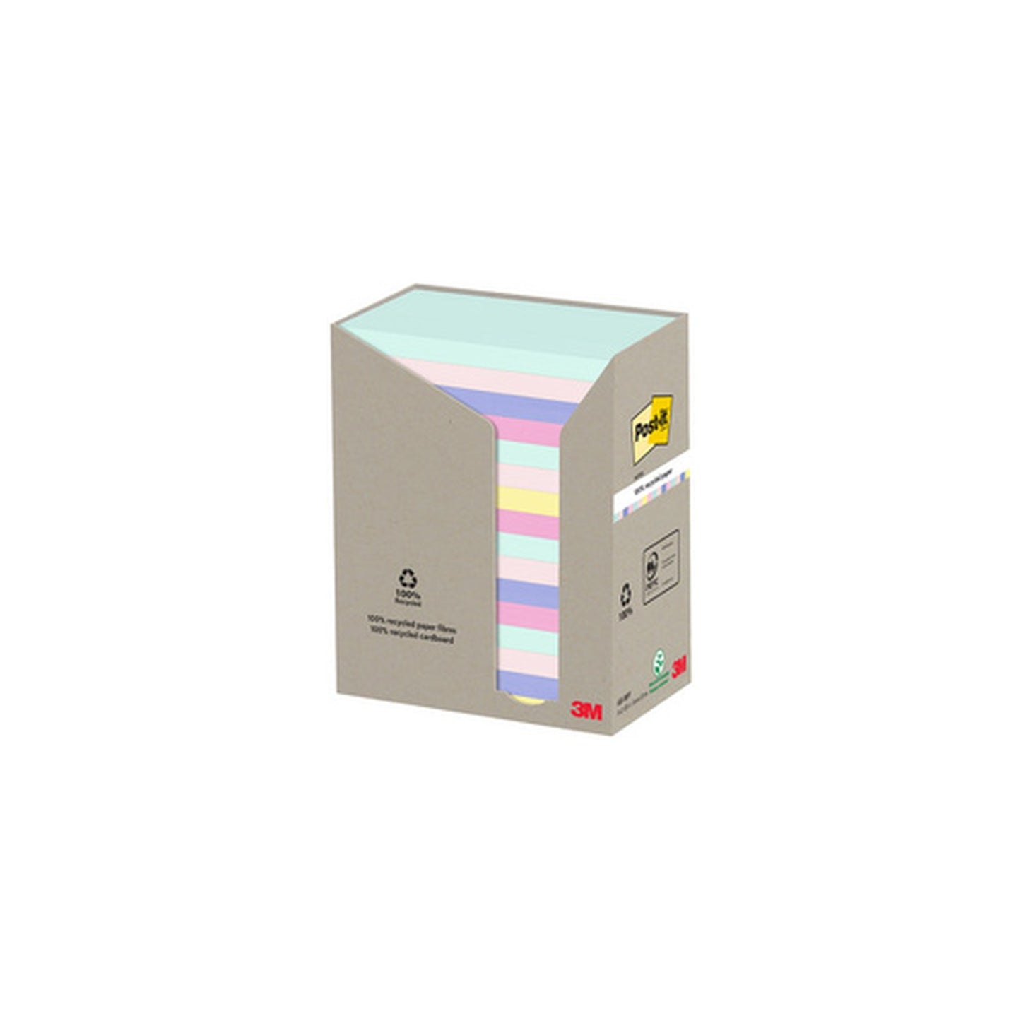 Post-it Bloc-note adhésif Recycling notes, 127x76mm, assorti