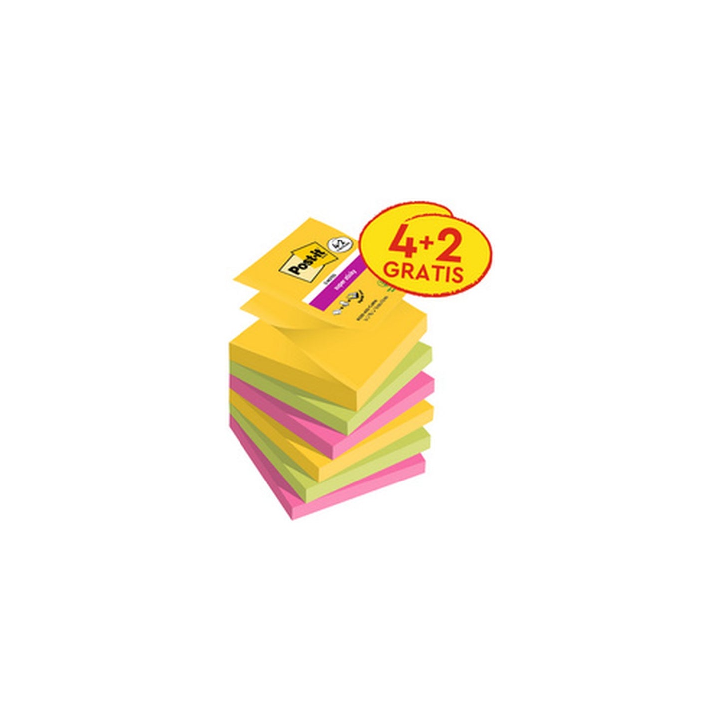 Post-it Bloc-note adhésif super sticky z-notes, 76 x 76 mm
