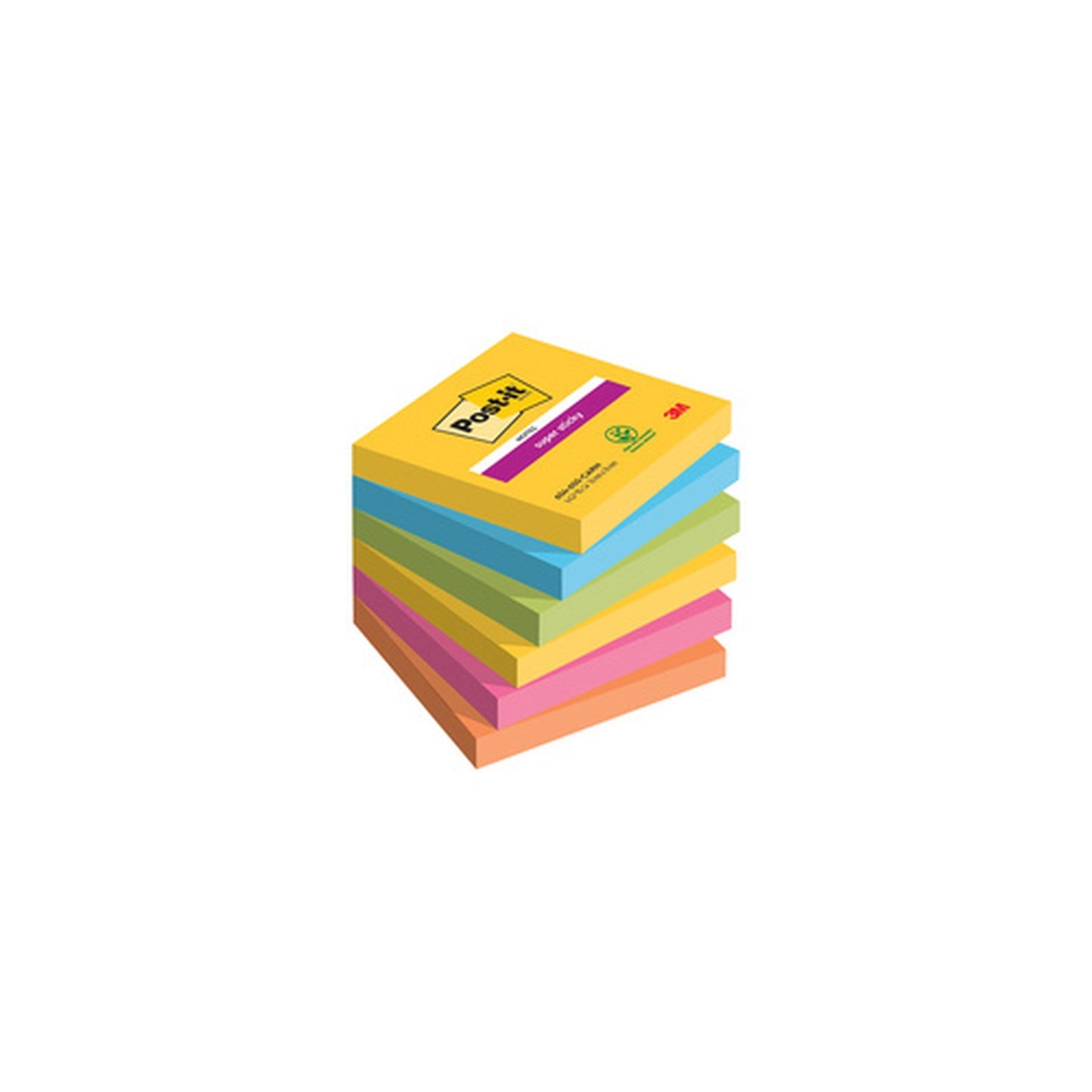 Post-it Bloc-note adhésif super sticky notes, 76 x 76 mm