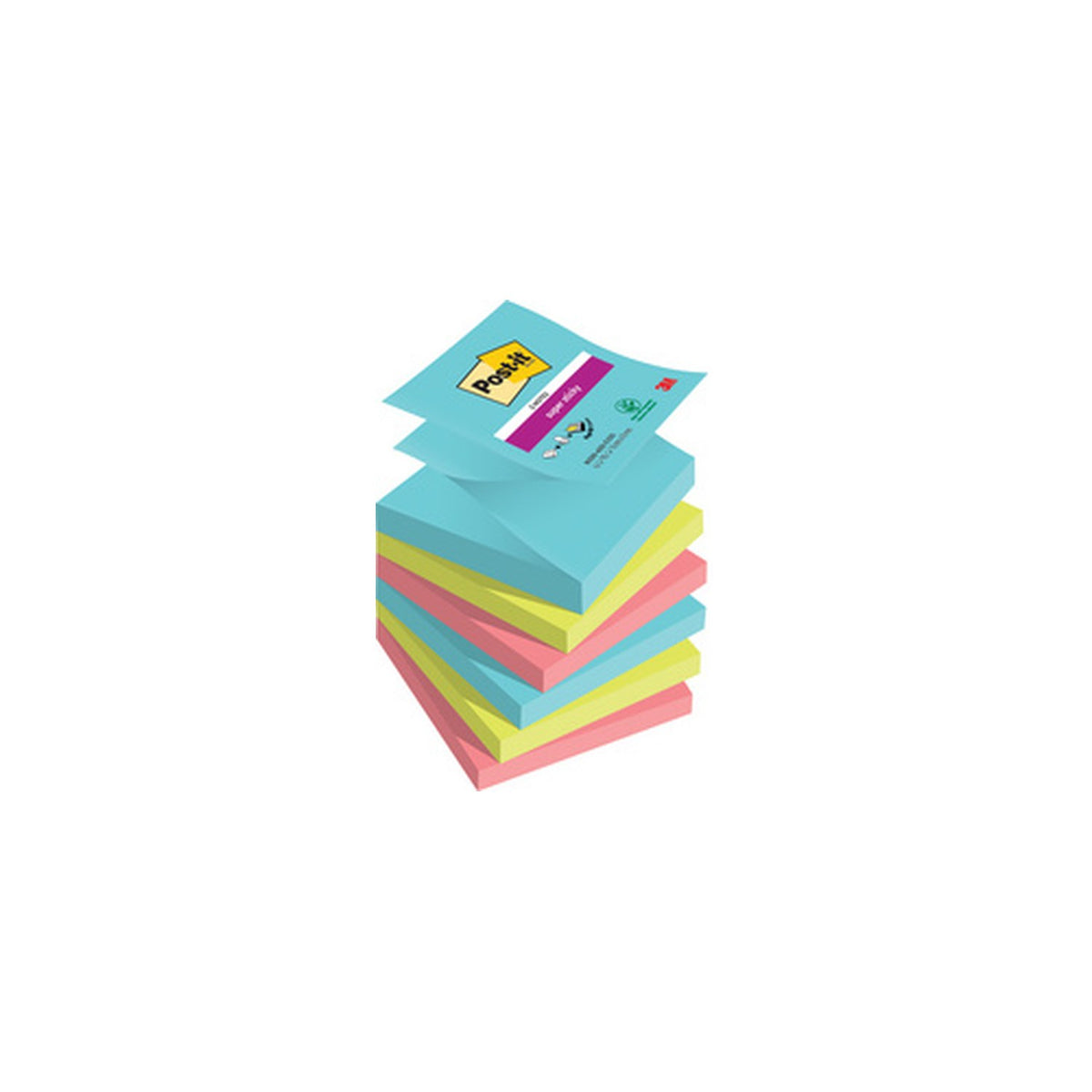 Post-it Bloc-note adhésif super sticky z-notes, 76 x 76 mm