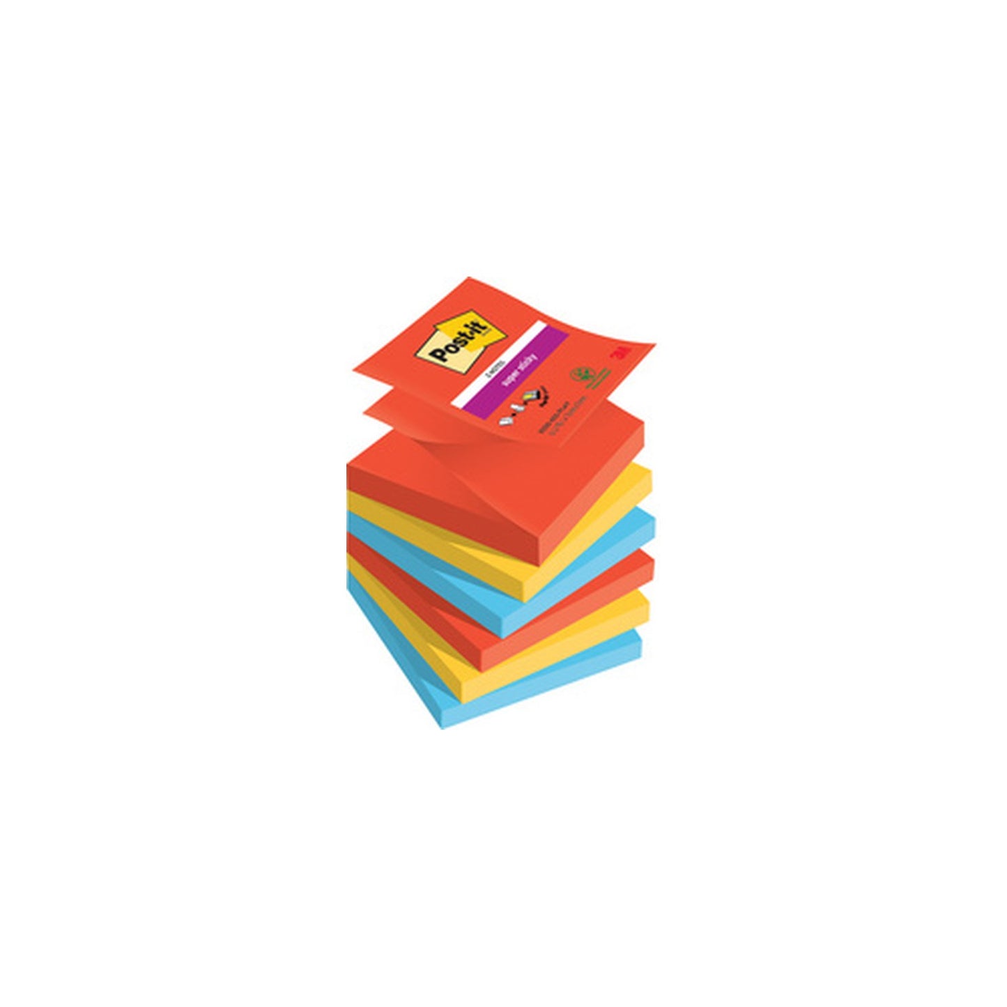Post-it Bloc-note adhésif super sticky z-notes, 76 x 76 mm