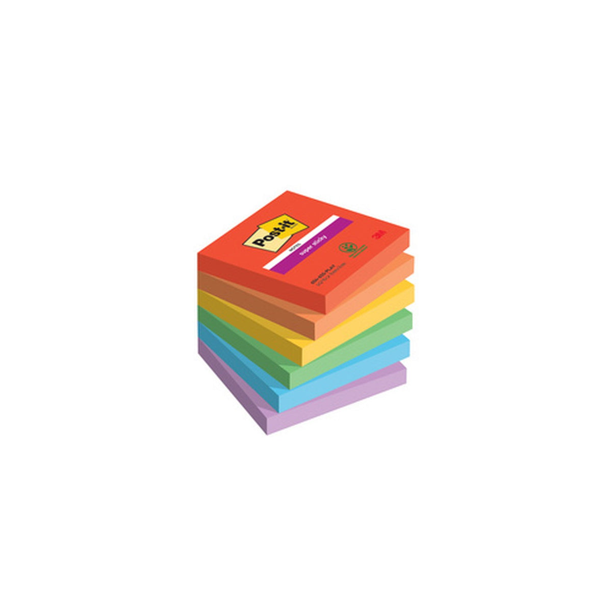 Post-it Bloc-note super sticky notes, 76 x 76 mm, Playful