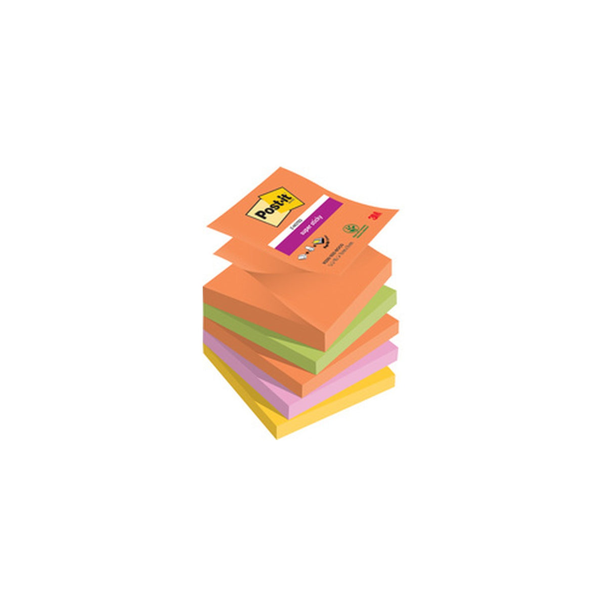 Post-it Bloc-note adhésif super sticky z-notes, 76 x 76 mm