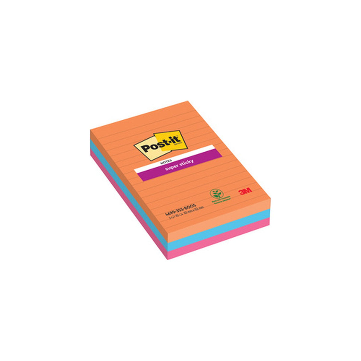 Post-it Bloc-note super sticky notes, 101 x 152 mm, ligné