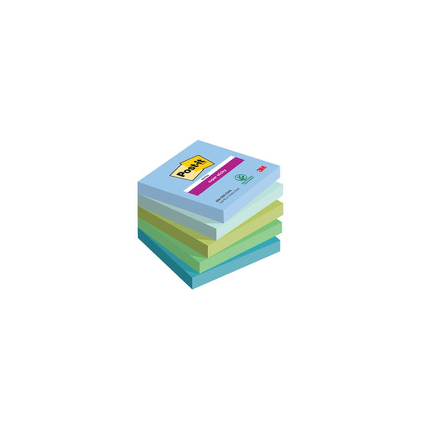 Post-it Bloc-note super sticky notes, 76 x 76 mm, Oasis