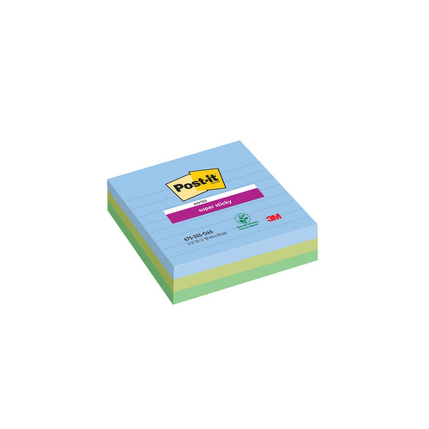 Post-it Bloc-note super sticky notes, 101 x 101 mm, ligné
